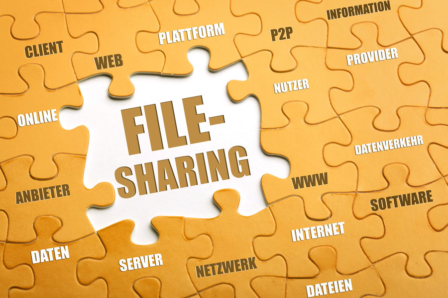 Puzzle-Stcke zum Thema File-Sharing
